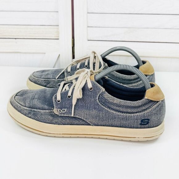 Skechers Define Soren Canvas Slip On Boat Shoe Loafers Blue 8.5 - Picture 3 of 11